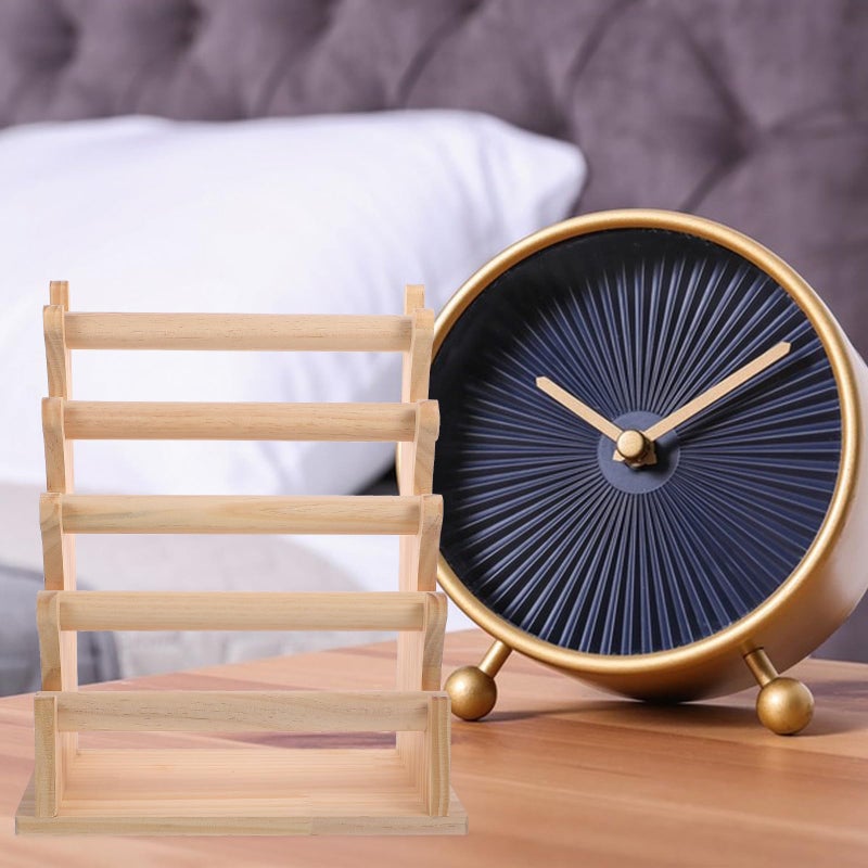 Solid Wood 5 Layer Jewelry Organizer Stand Bracelet Display Rack For Home Use - Image 4
