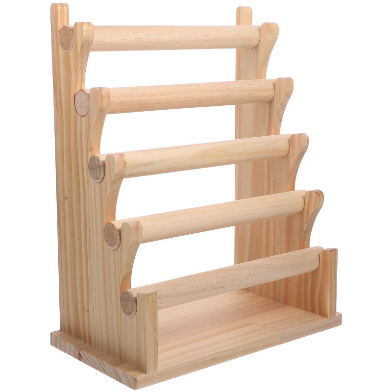 Solid Wood 5 Layer Jewelry Organizer Stand Bracelet Display Rack For Home Use - Image 2