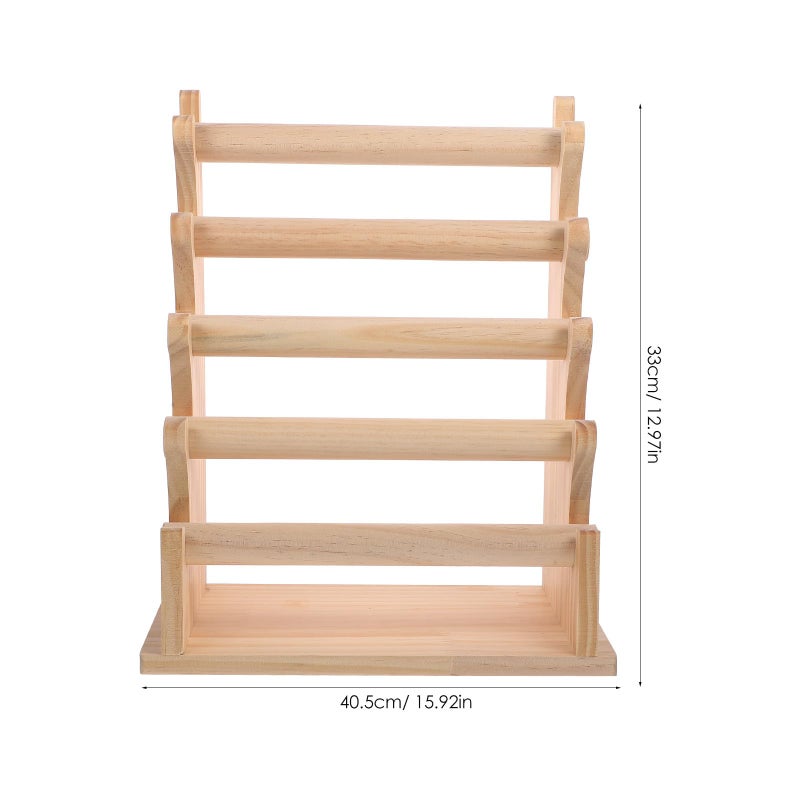 Solid Wood 5 Layer Jewelry Organizer Stand Bracelet Display Rack For Home Use - Image 3