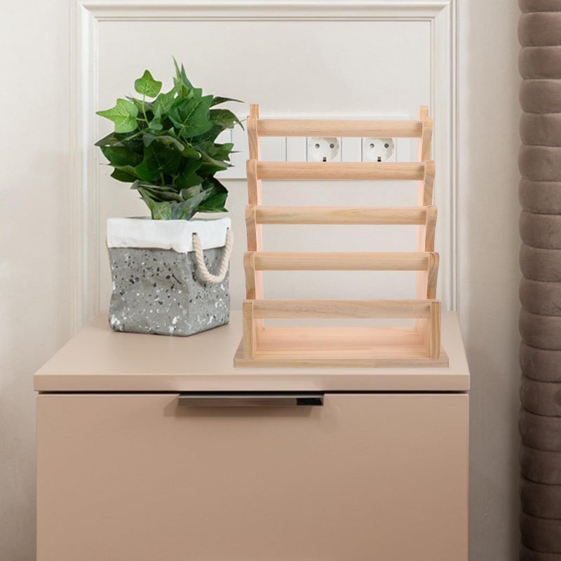 Solid Wood 5 Layer Jewelry Organizer Stand Bracelet Display Rack For Home Use - Image 5