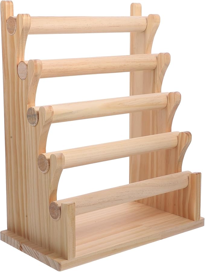 Solid Wood 5 Layer Jewelry Organizer Stand Bracelet Display Rack For Home Use - Image 1