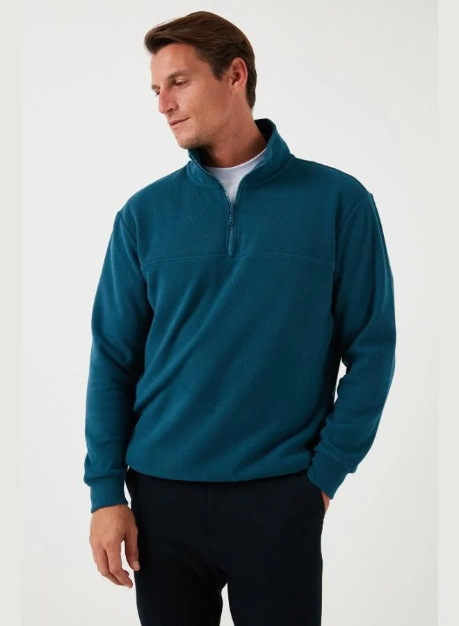 Buratti Buratti Cotton Regular Fit Half Zipper Stand Collar Sweater Men's SWEATER 456112