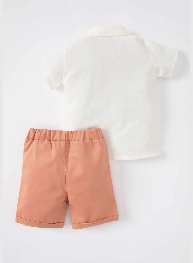 ديفاكتو 2 Pack BabyBoy Regular Fit Shirt Neck Short Sleeve Woven Set