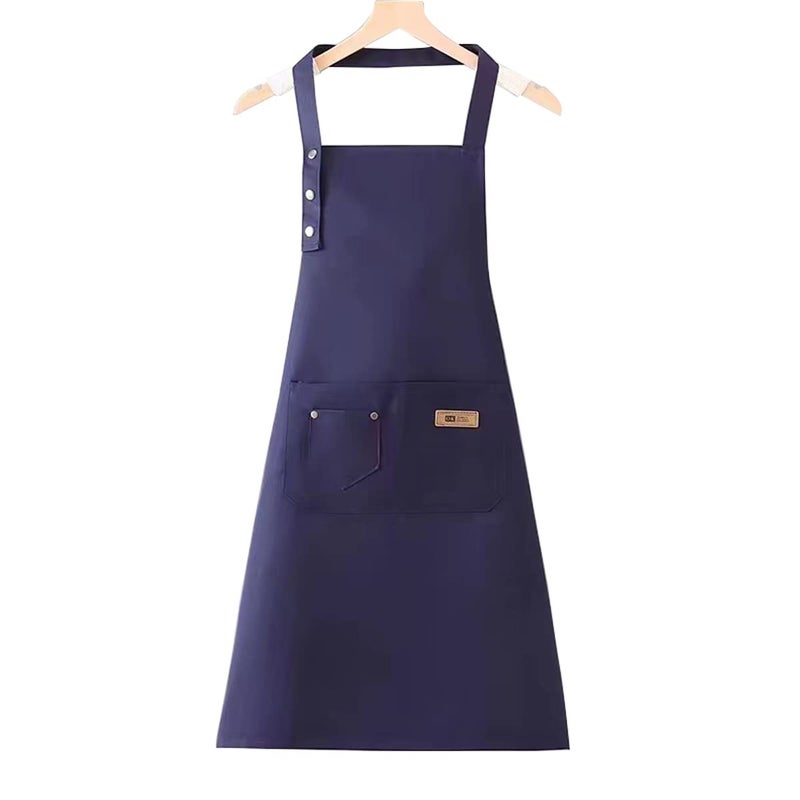 MORNITE م apron للرجال للفنانين للرسم والسيراميك والخبز والطهي والمقهى والأعمال الفنية والحرف مع جيوب للرجال باللون الأزرق الداكن - Image 4