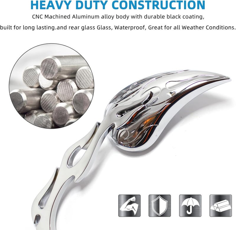 DREAMIZER Chrome Teardrop Rear View Mirrors for Harley Motorcycles - Image 4