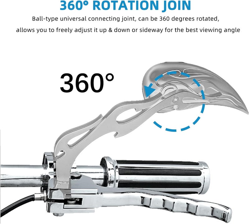 DREAMIZER Chrome Teardrop Rear View Mirrors for Harley Motorcycles - Image 5