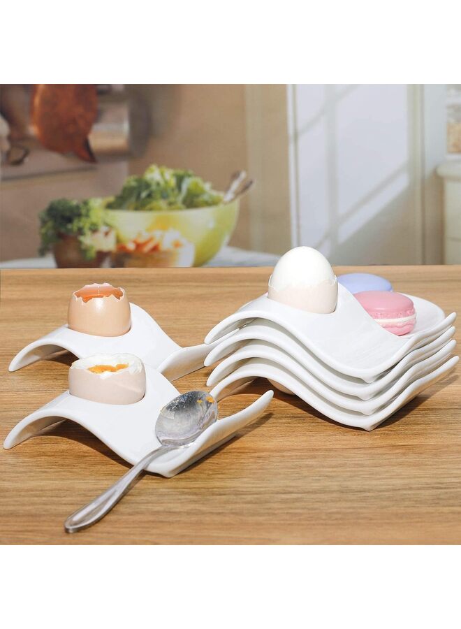 6pcs Egg Cups for Soft Boiled Eggs, Ceramic Egg Cup, Soft Boiled Egg Holder for Decor/Breakfast/Brunch  - Image 4