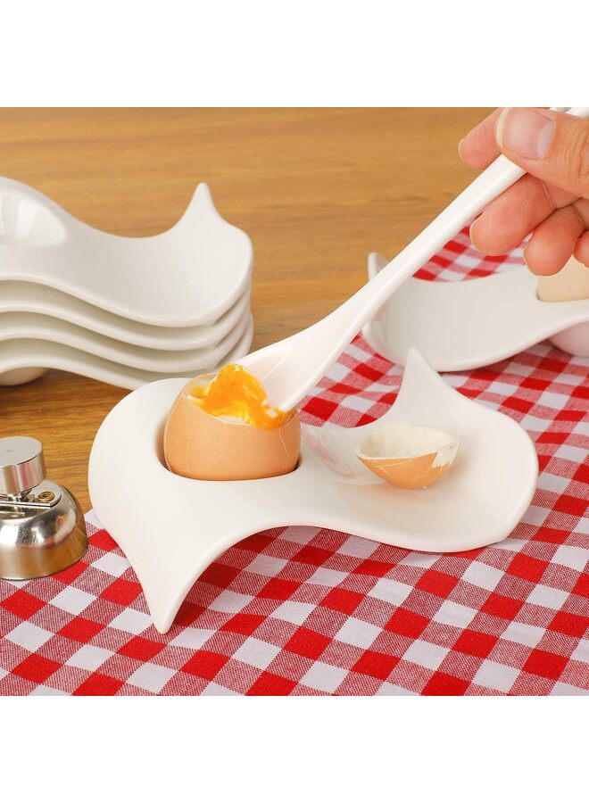6pcs Egg Cups for Soft Boiled Eggs, Ceramic Egg Cup, Soft Boiled Egg Holder for Decor/Breakfast/Brunch  - Image 1