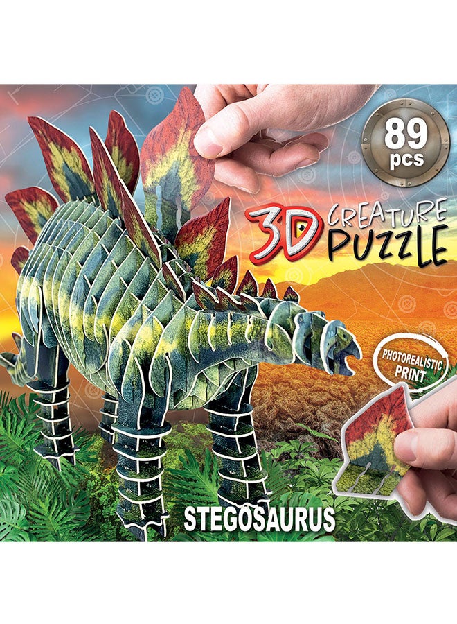 EDUCA 3D Puzzle Stegosaurus Creature 89 Pieces Puzzle. Assemble your own 3D Puzzle Dinosaur from 5 6 7 8 years (19184) - Image 3
