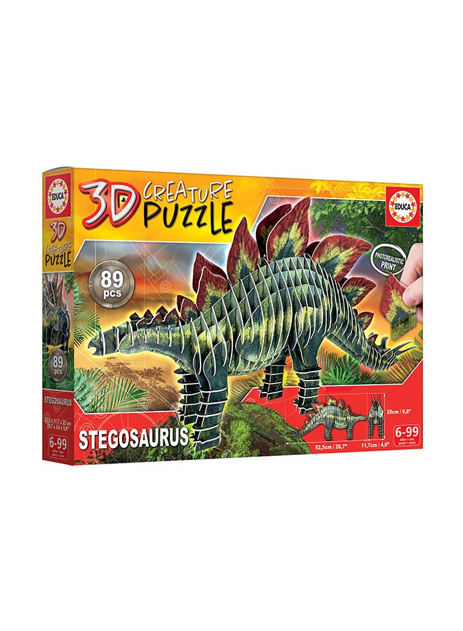 EDUCA 3D Puzzle Stegosaurus Creature 89 Pieces Puzzle. Assemble your own 3D Puzzle Dinosaur from 5 6 7 8 years (19184) - Image 5