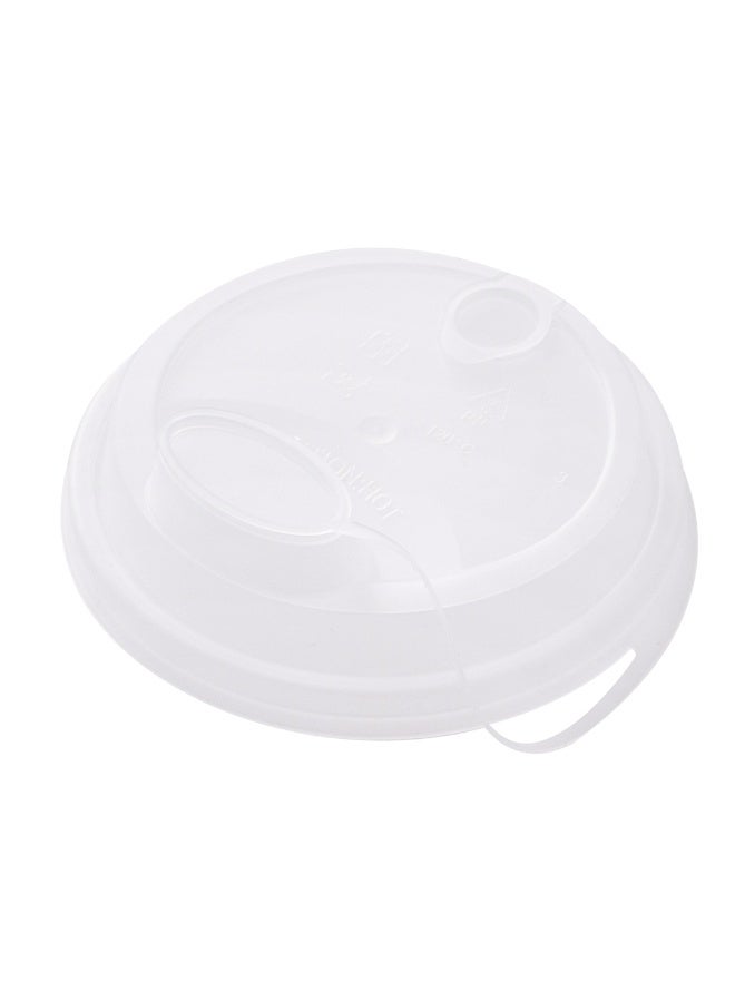 Restaurantware LIDS ONLY: Bev Tek Lids For 12-, 16-, 24-OZ Coffee Cups, 500 Leakproof Beverage Lids - 2-In-1 Design, Attached Stoppers, Clear Plastic Disposable Lids, Cups Sold Separately - Image 1