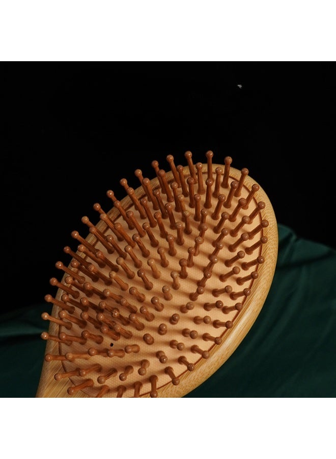 Medium Oval Moso Bamboo Cushion Massage Hair Brush - Image 4