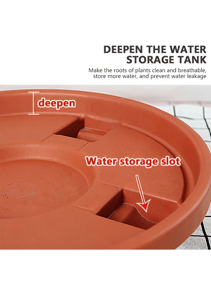 Taimi Plant Stand with Wheels, Heavy-Duty, Thick Round Base for Indoor and Outdoor Use, 31x8cm - Brown - Image 5