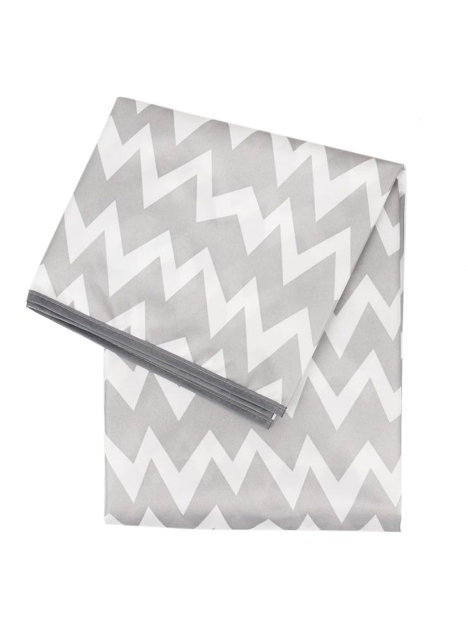 Bumkins Baby Splat Mat for Under High Chair, Babies Toddlers Eating Mess Mat, Waterproof Reusable Cloth for Arts and Crafts, Playtime Mat for Kids, Floors or Tables, Fabric 42inx42in, Gray Chevron - Image 1