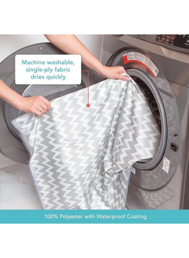 Bumkins Baby Splat Mat for Under High Chair, Babies Toddlers Eating Mess Mat, Waterproof Reusable Cloth for Arts and Crafts, Playtime Mat for Kids, Floors or Tables, Fabric 42inx42in, Gray Chevron - Image 4