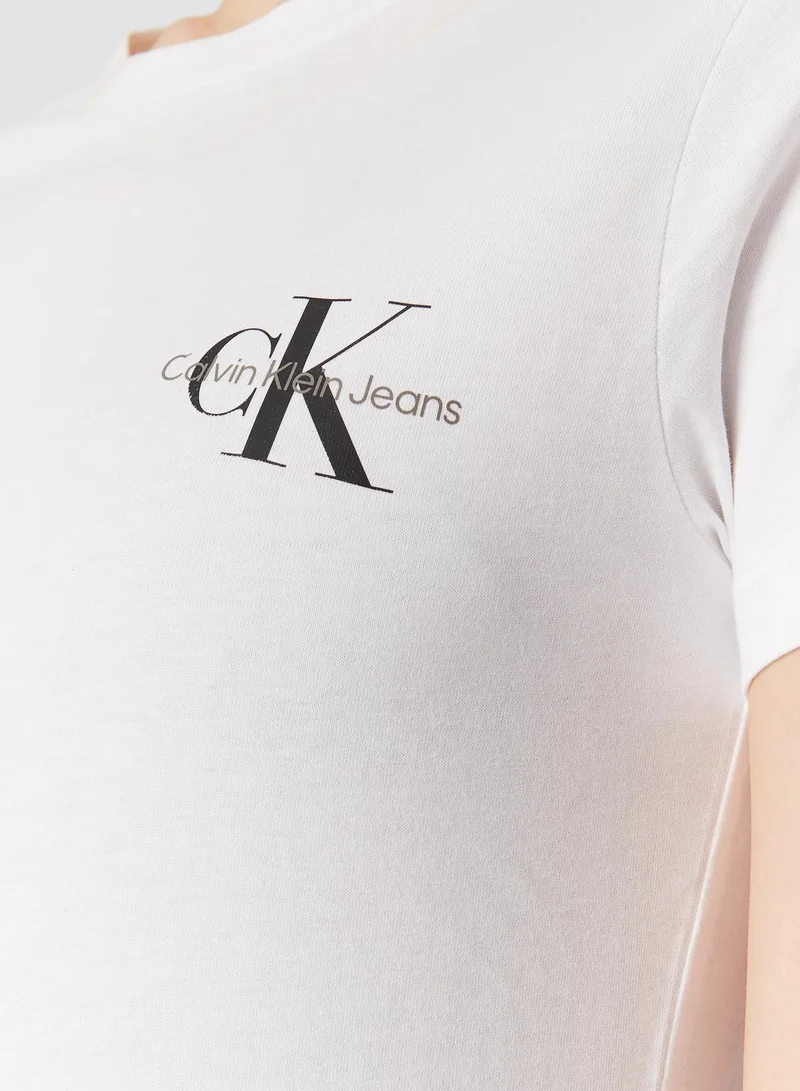 Calvin Klein Jeans Bright White / Bright White 2 Pack Logo T-Shirt for Women | Best Price UAE