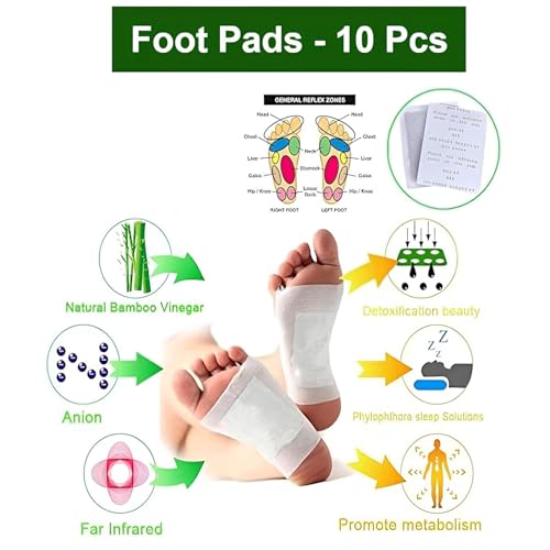 Jig-Tik Premium Detox Foot Patches, Cleansing Toxin Remover Foot Pads, Detoxify Stress Relief Sleep Patch For Detoxification, For Men & Women(1 Boxes = 10 Patches)(Pack Of 1) - Image 2