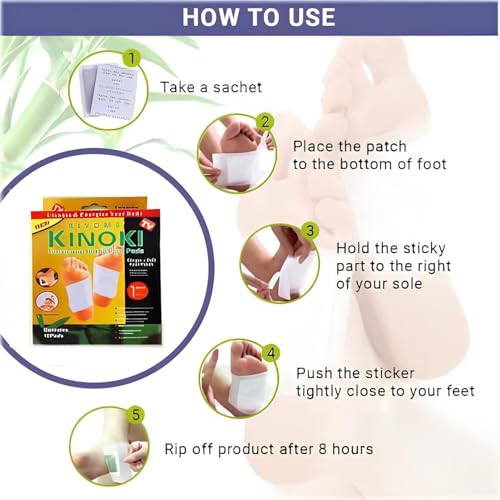 Jig-Tik Premium Detox Foot Patches, Cleansing Toxin Remover Foot Pads, Detoxify Stress Relief Sleep Patch For Detoxification, For Men & Women(1 Boxes = 10 Patches)(Pack Of 1) - Image 3