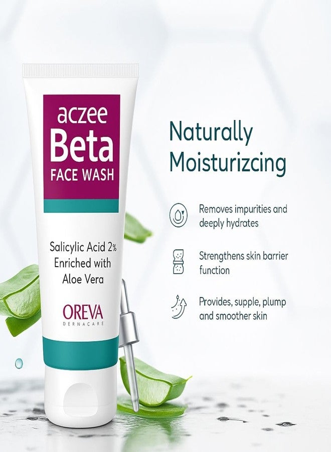 ZEE Rotex Aczee Beta Skin Whitening Face Wash – Salicylic Acid 2% with Aloe Vera | Deep Cleansing, Oil Control & Skin Brightening | Gentle Exfoliating Face Wash for All Skin Types | 60g (Pack of 2) - Image 1