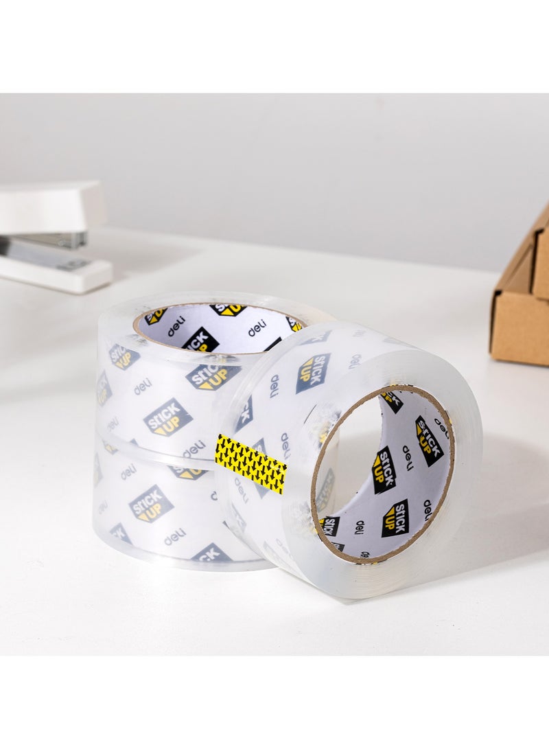Deli شريط لاصق دلي EA321 STICK UP منخفض الضوضاء BOPP، 48 مم × 100 ياردة، لاصق قوي، غير سام، شفاف، 6 قطع/فيلم انكماش حراري - Image 2