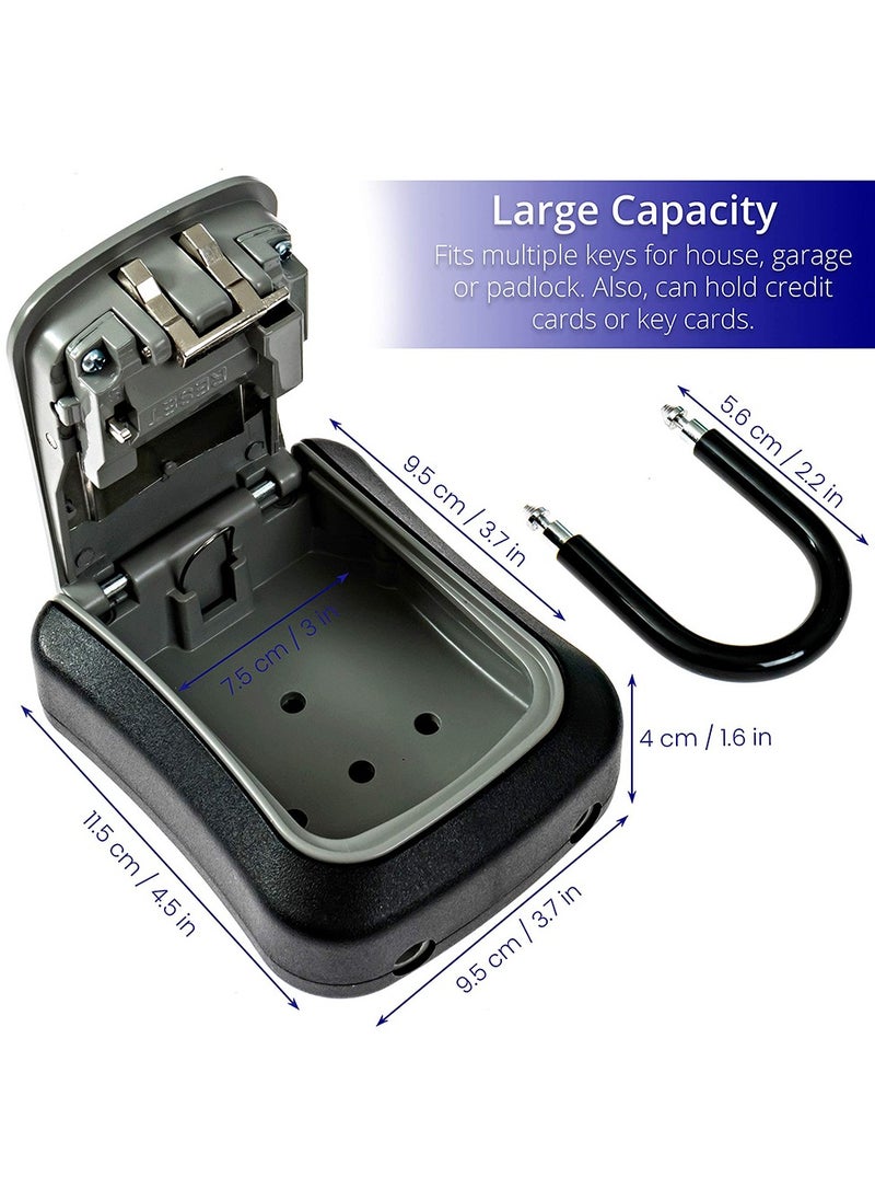 AROAQ Keys Lock Storage Box, Waterproof Keys Cabinet Organizer, Easy And Convenient Portable Four Digit Combination Lock Box, Resettable Code Safe Security Lock Key Box For Home, (1pc, Black)  - Image 4