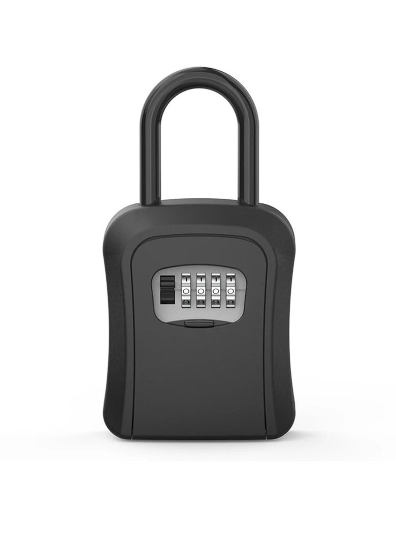 AROAQ Keys Lock Storage Box, Waterproof Keys Cabinet Organizer, Easy And Convenient Portable Four Digit Combination Lock Box, Resettable Code Safe Security Lock Key Box For Home, (1pc, Black)  - Image 1
