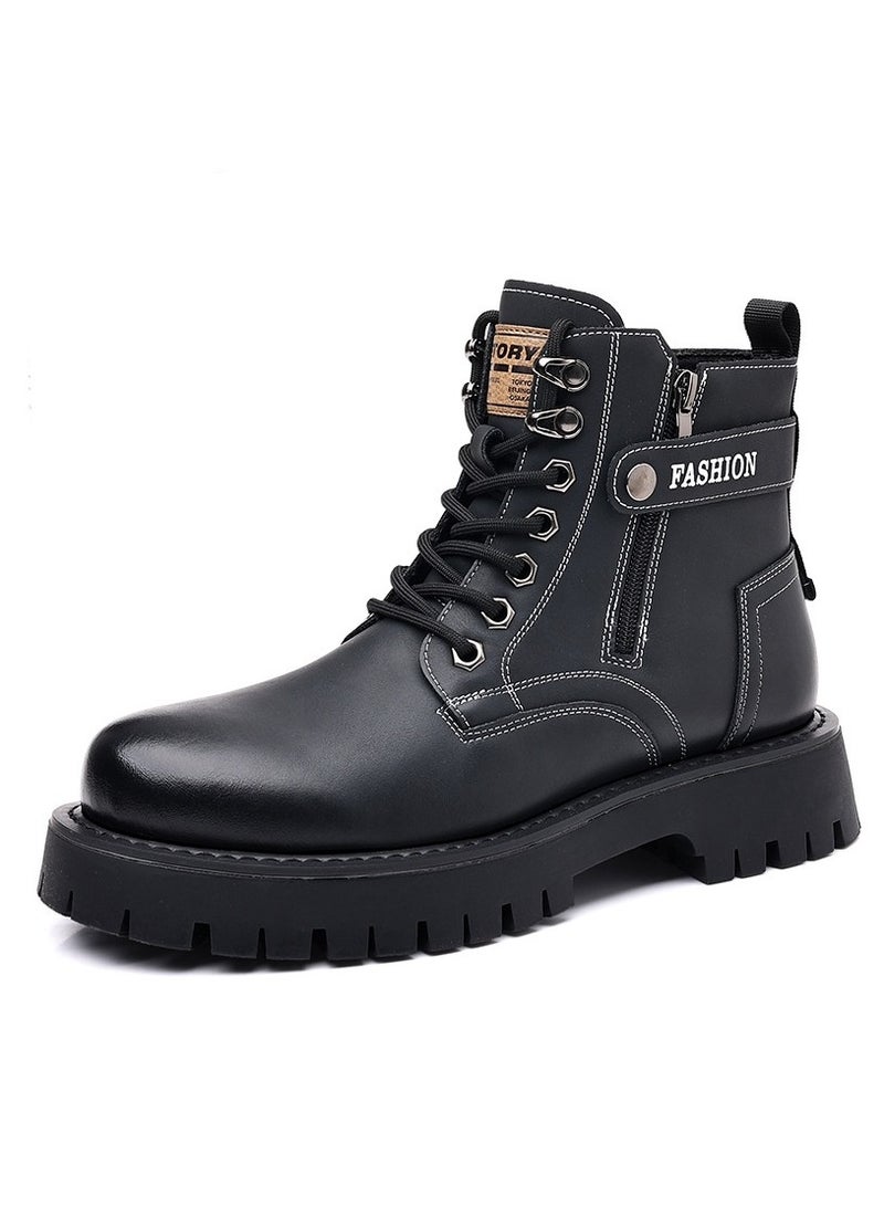 KUYING New Men's Casual Leather Boots - Image 1