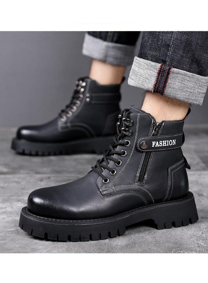 KUYING New Men's Casual Leather Boots - Image 3