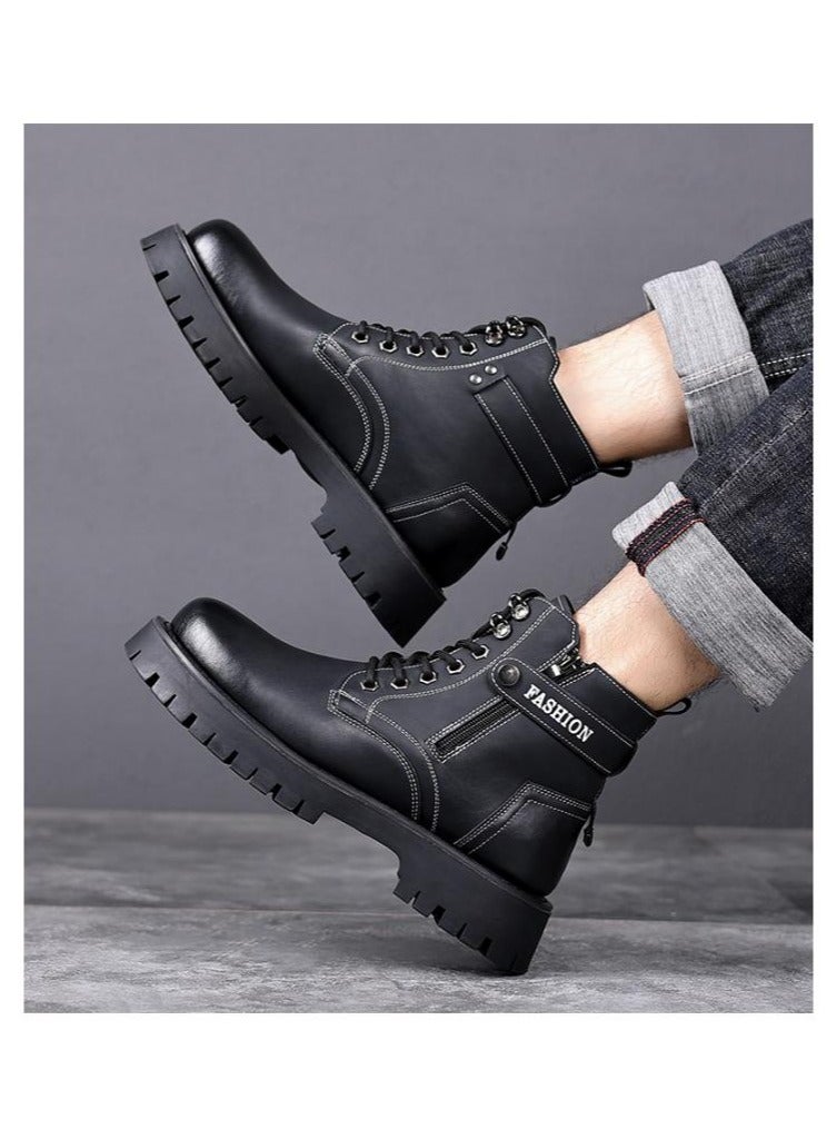 KUYING New Men's Casual Leather Boots - Image 2