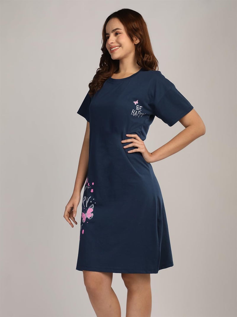 Duchess Cotton Half Sleeve Oversized T-Shirts for Women| Nighty - Loose Fit Tee with Pocket - Image 5