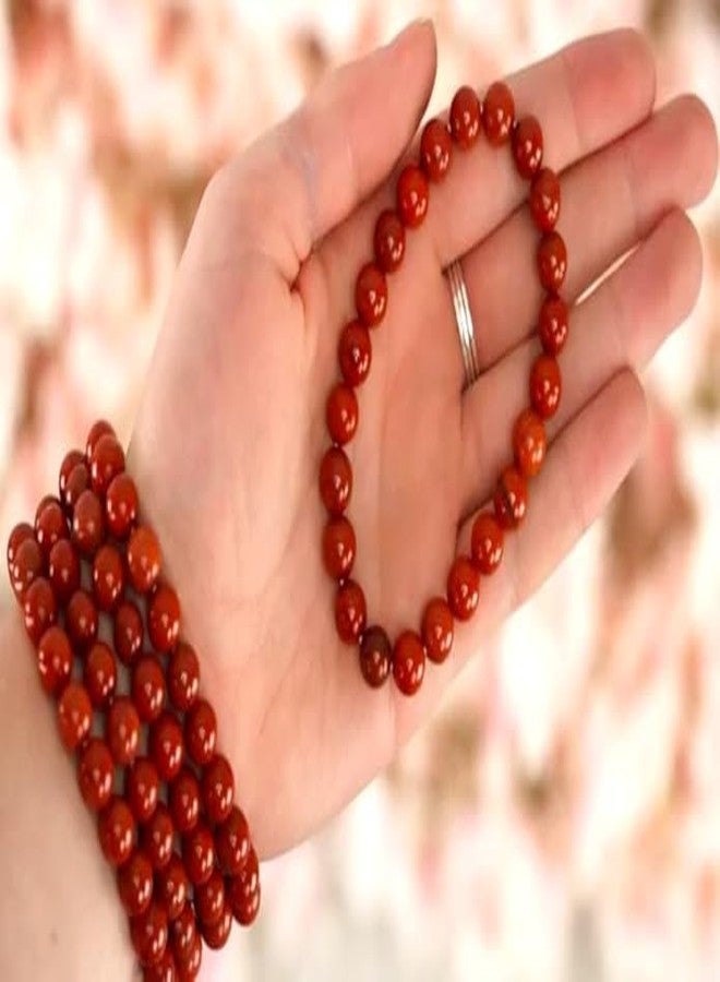 Sukhad Natural Red Jasper Bracelet for Men & Women | 8mm Red Jasper Stone Beaded Bracelet | Healing Crystal Energy Bracelet | Protection & Grounding Spiritual Jewelry - Image 3