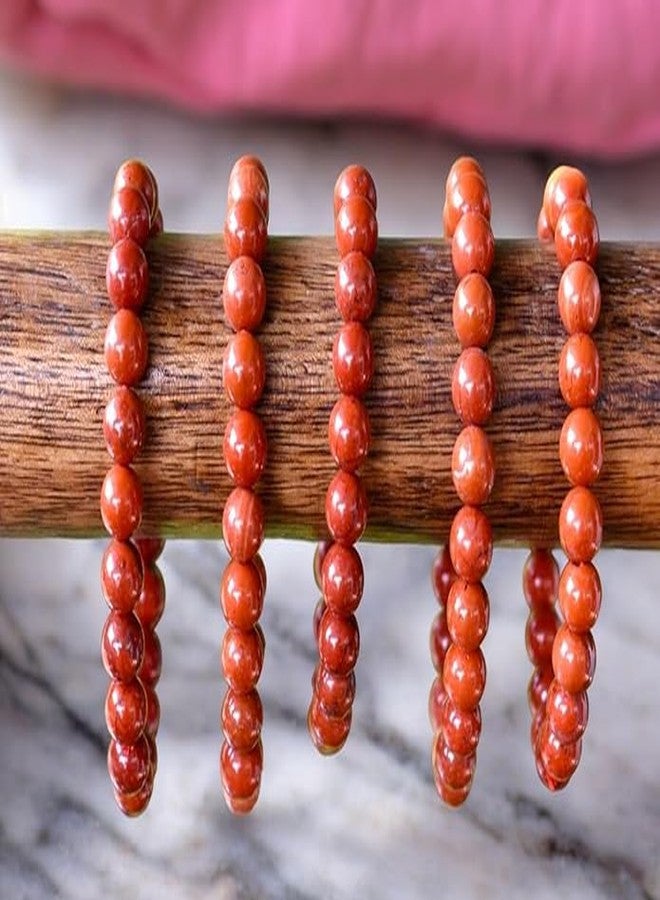 Sukhad Natural Red Jasper Bracelet for Men & Women | 8mm Red Jasper Stone Beaded Bracelet | Healing Crystal Energy Bracelet | Protection & Grounding Spiritual Jewelry - Image 4