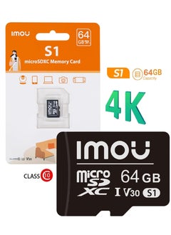 بطاقة ذاكرة مايكرو SDXC بسعة 64 جيجا فئة 10 (U3/V30/3D) مع توافق ممتاز وسرعة كتابة 38 ميجابايت/ثانية