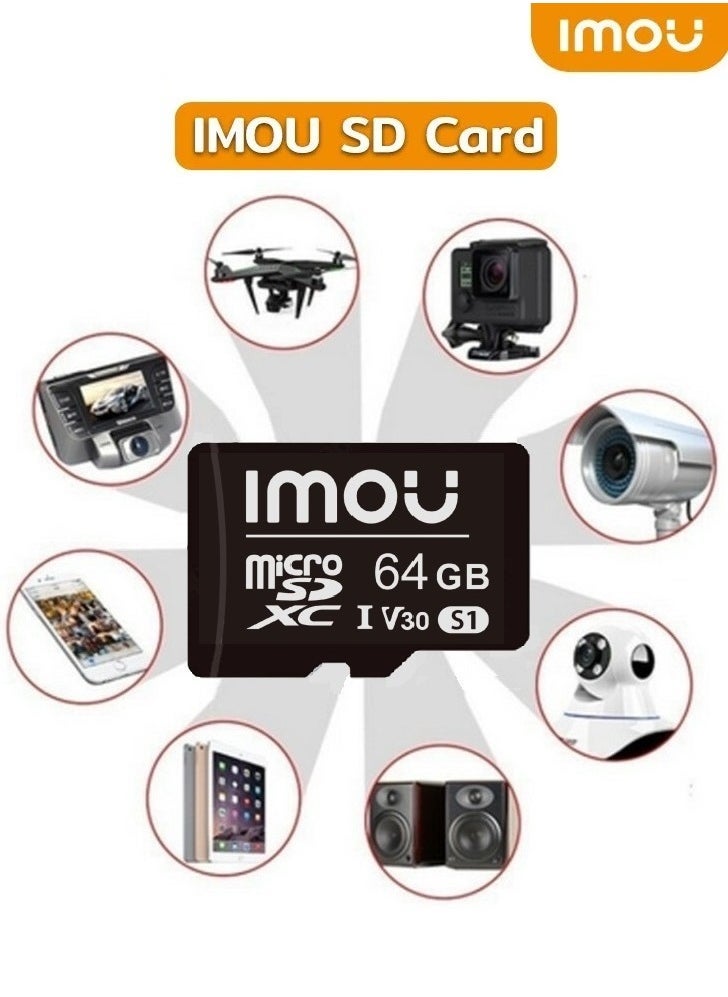 ايمو - بطاقة ذاكرة مايكرو SDXC بسعة 64 جيجا فئة 10 (U3/V30/3D) مع توافق ممتاز وسرعة كتابة 38 ميجابايت/ثانية - Image 1