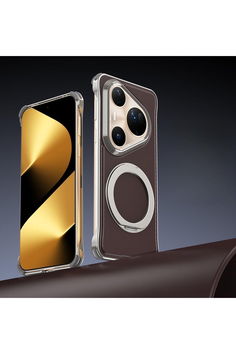 general Magnetic protective case compatible with Huawei Pura 80 Ultra protective cover, with rotating stand, aluminium alloy frame shockproof and drop-proof protective shell, suitable for Huawei Pura 80 Ultra