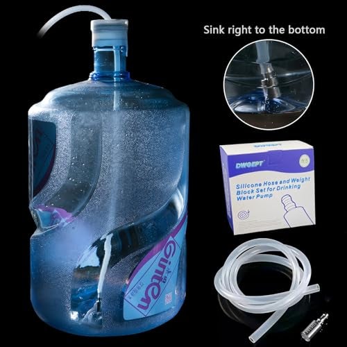 DWGEPT Food Grade Silicone Water Pump Hose and Weight Block Set for 5 Gallon Water Bottle Pump,Rubber Pipe Hose Tube Replacement for Charging Automatic Drinking Water Pump and Desk Water Dispenser (Ft 5) - Image 3