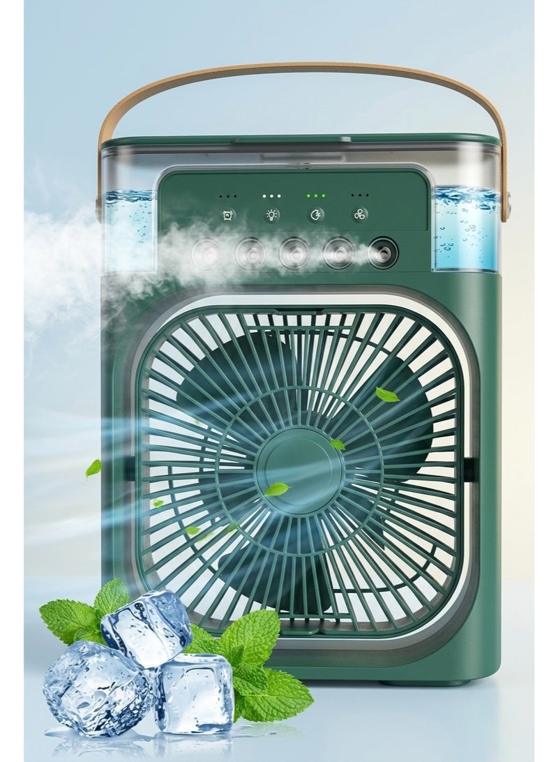 Portable USB Type-C Air Cooler Fan with Humidification & 7-Color LED Light - Image 3