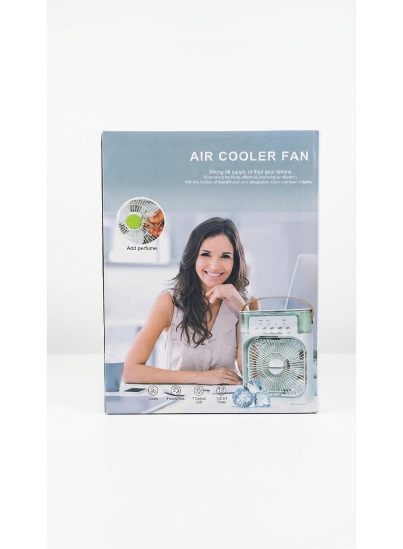 Portable USB Type-C Air Cooler Fan with Humidification & 7-Color LED Light - Image 1