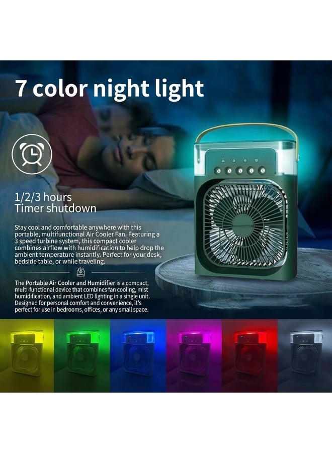 Portable USB Type-C Air Cooler Fan with Humidification & 7-Color LED Light - Image 5