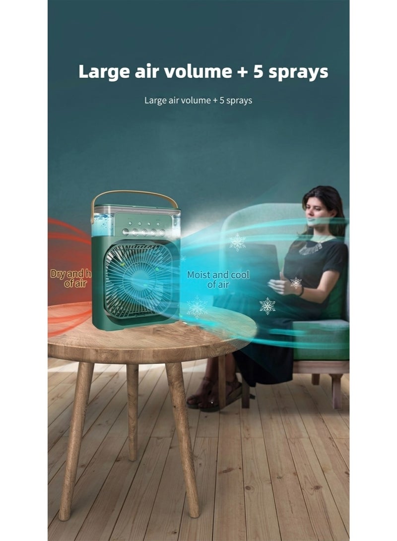 Portable USB Type-C Air Cooler Fan with Humidification & 7-Color LED Light - Image 4