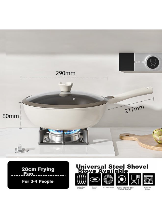 Redchef Red Kitchen Titanium Ceramic Wok, Non-stick Pan, Household Cooking Pan, Lightweight Titanium Pan, 28cm, Compatible With Induction And Gas Stoves - Image 1
