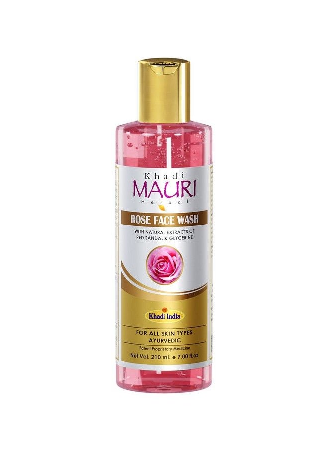 Khadi Mauri Herbal - Rose Face Wash Powerful Antioxidants To Repair Skin Damage Gentle Cleanser To Fight Acne & Spots 210 Ml - Image 1