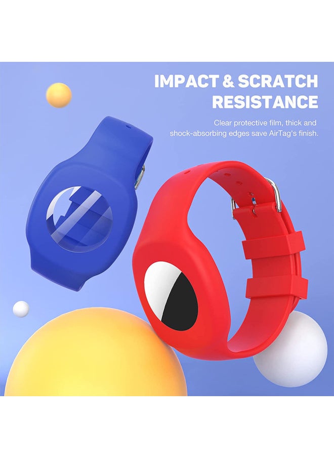 Generic - Applicable Airtags Protective Case For Apple Tracker Tracker Silicone Children's Watch Strap Airtag Protective Case-Color:Watermelon Red Silicone Airtag Watch Case - Image 1