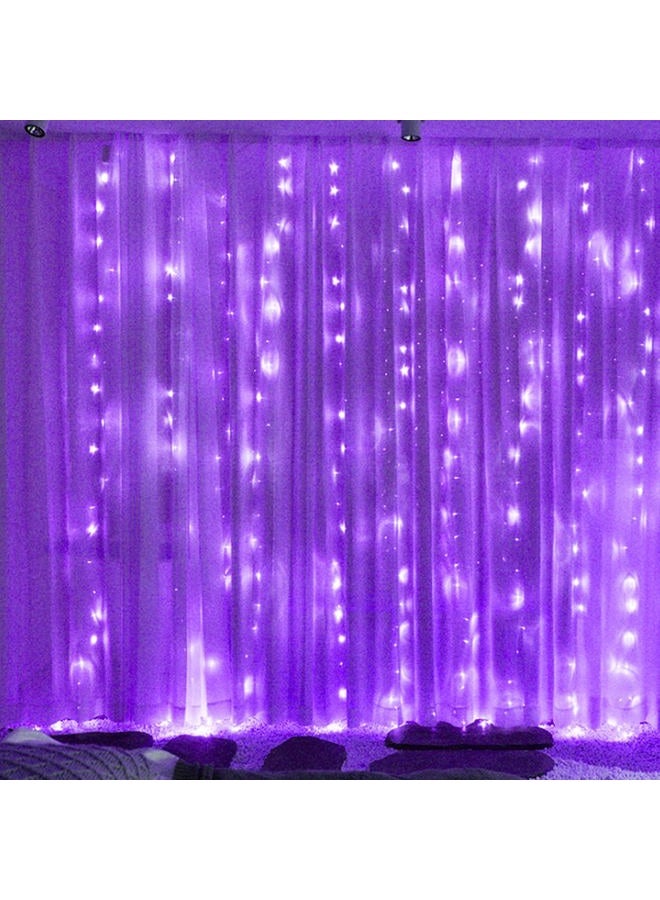 HOME LIGHTING Window Curtain String Lights, 300 LED 8 Lighting Modes Fairy Copper Light with Remote, USB Powered for Halloween Christmas Bedroom Party Wedding Home Garden Wall Decorations, Purple - Image 5