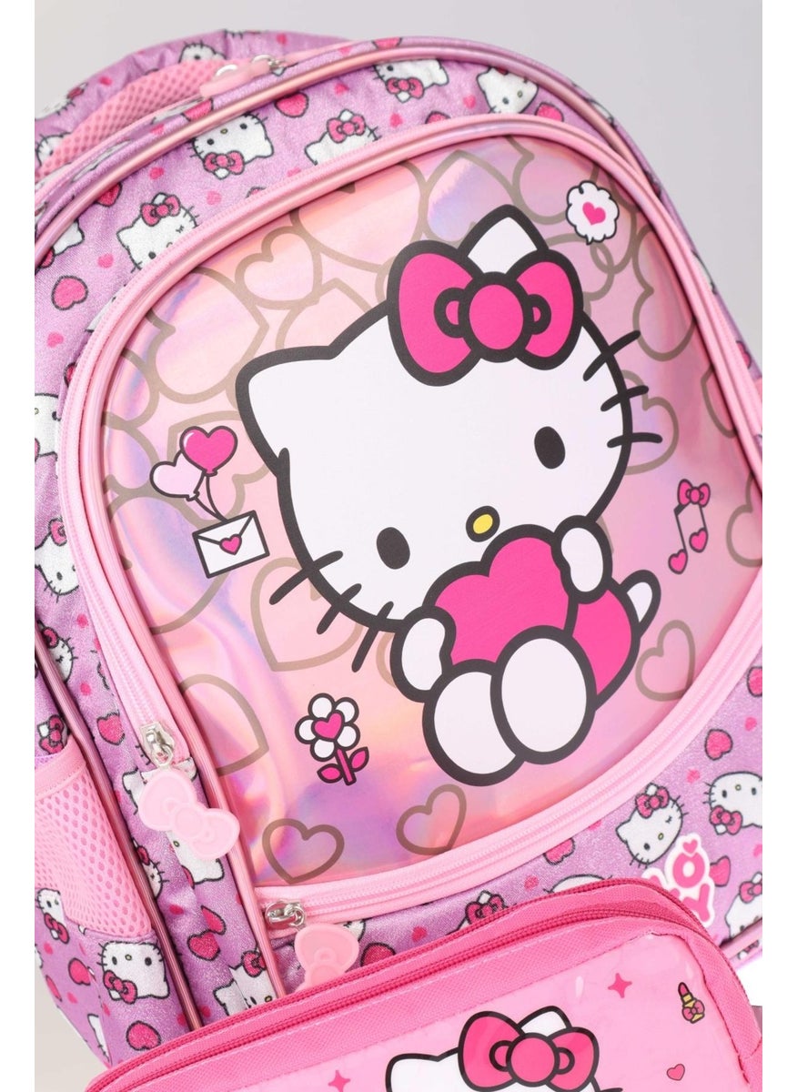 Hello Kitty New Season Licensed 's Sparkling World Special Collection School Bag and Pencil Bag Set  - Image 3