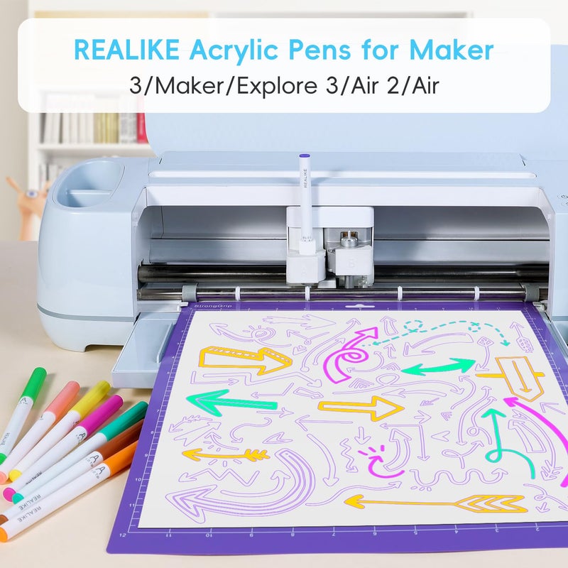 REALIKE Acrylic Paint Markers for Cricut Maker 4/ Maker 3/Maker/Explore 4/3/Air 2/Air, Multicolor Acrylic Paint Pens for Rocks,Fabric, Paper, Wood, Canvas, Glass, Ceramic (1.0 Tip) - Image 2