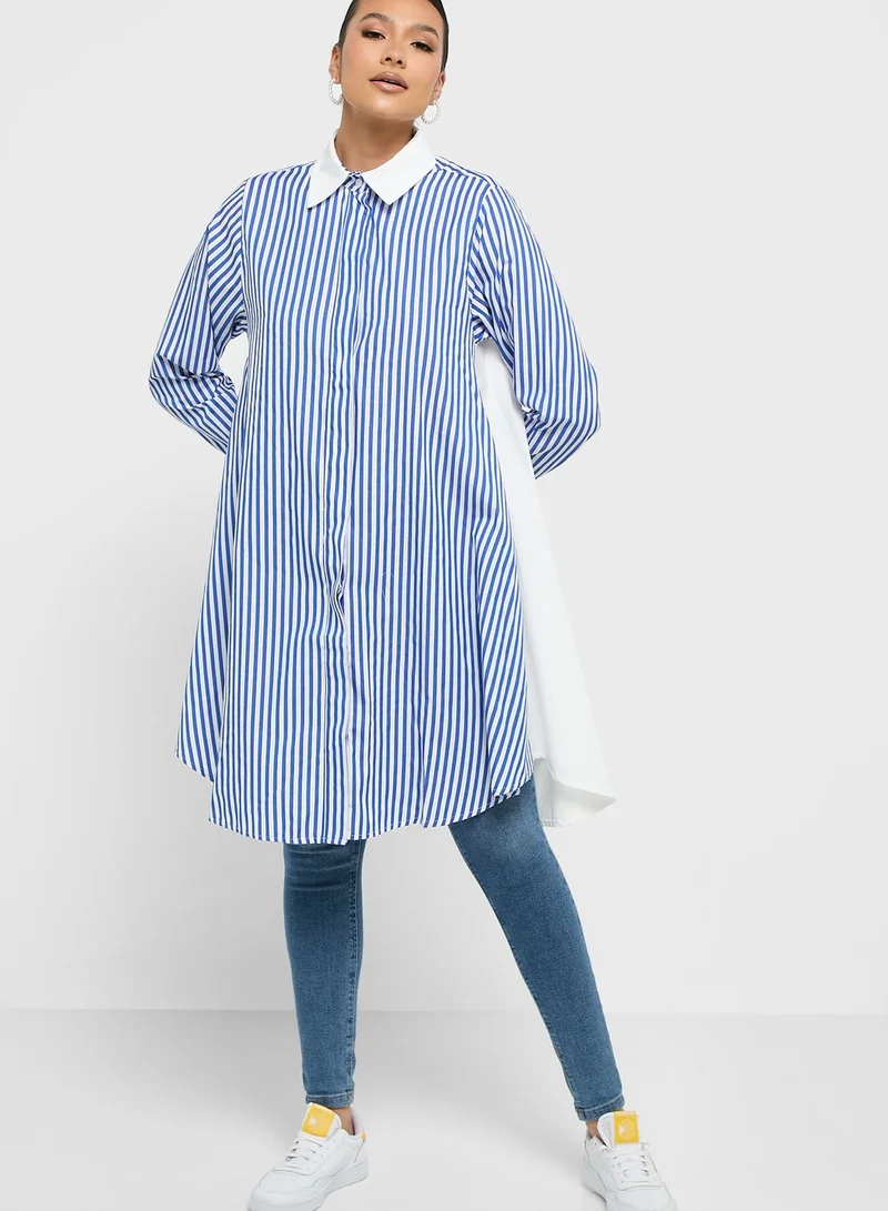 Desert Cove Stripe Button Down Shirt Dress