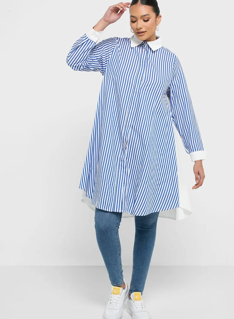 Desert Cove Stripe Button Down Shirt Dress