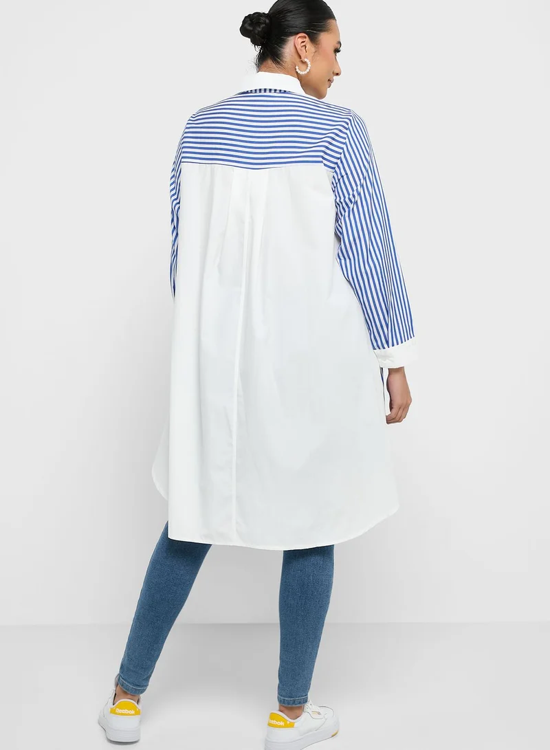 Desert Cove Stripe Button Down Shirt Dress