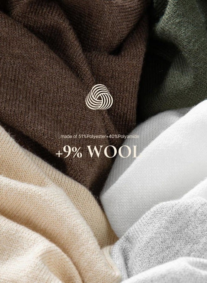 EVALESS Fall Sweaters for Women 2025 Trendy Wool Blend Sweaters Long Sleeve Crewneck Fall Outfits Pullover Sweater Tops, 2a Valentine Navy Blue, L - Image 5